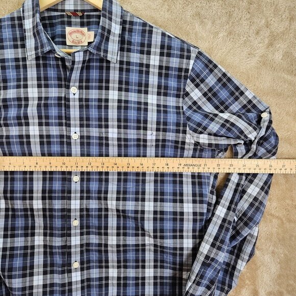 Brooks Brothers Button-Down Shirt Mens Sz L Blue Check Plaid Oxford Long Sleeve - Picture 5 of 10